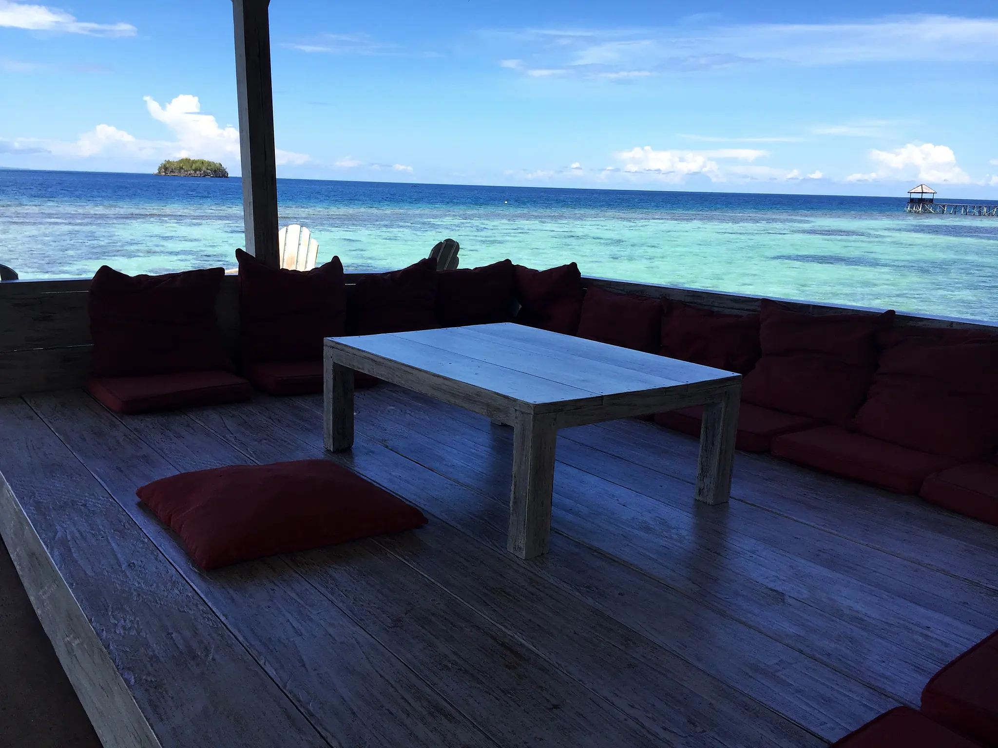 the lounge deck over the lagoon